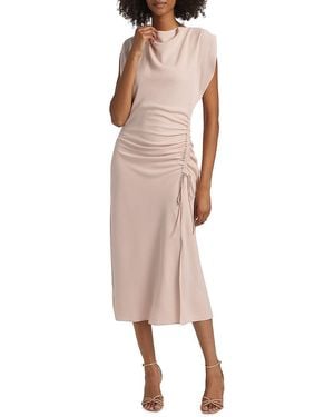 Reiss Bonnie Side Drape Midi-dress - Natural