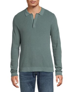 Onia Long-Sleeve Cotton Polo Shirt - Green
