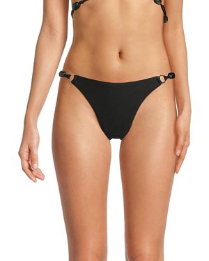 Red Carter O-Ring Stretch Bikini Bottom - Black