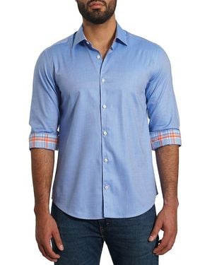 Jared Lang Trim Fit Pima Cotton Shirt - Blue