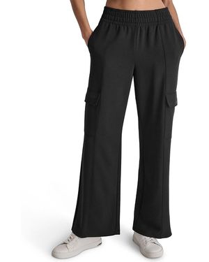 DKNY Solid High-Rise Scuba Trousers - Black