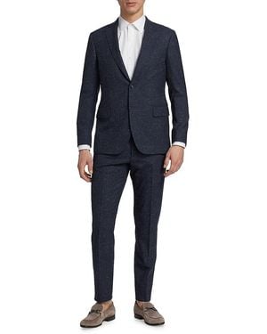 Saks Fifth Avenue Collection Spacedye Wool Suit - Blue