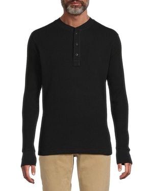 Rag & Bone Waffle Knit Henley - Black
