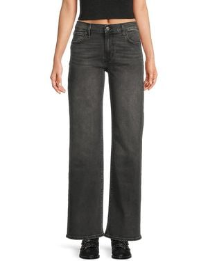 Hudson Jeans Rosalie High-Rise Wide-Leg Jeans - Black