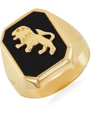 Saks Fifth Avenue 14K & Lion Signet Ring - Metallic