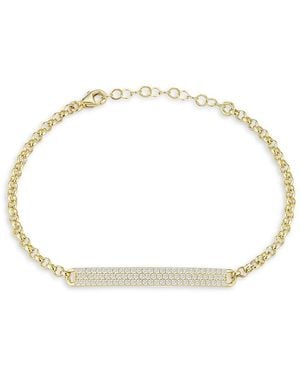 Chloe and Madison 14K Vermeil & Cubic Zirconia Bar Bracelet - White