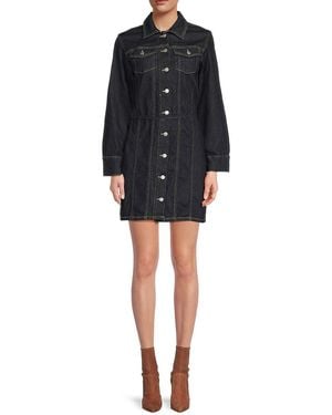 Vero Moda Belted Denim Mini Shirtdress - Black