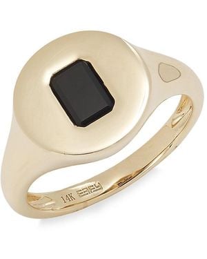 Effy 14K & Onyx Ring - Metallic