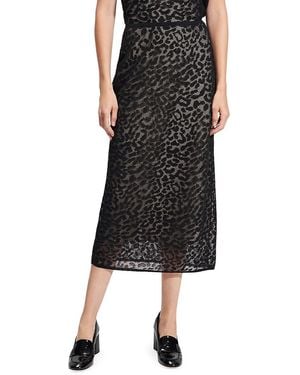 Theory Bleecker Animal Lace Midi-Skirt - Black