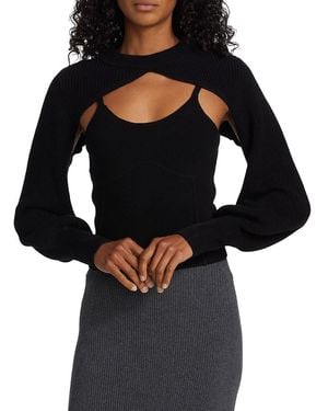 DH New York Gia Knit Shrug & Tank Combo - Black