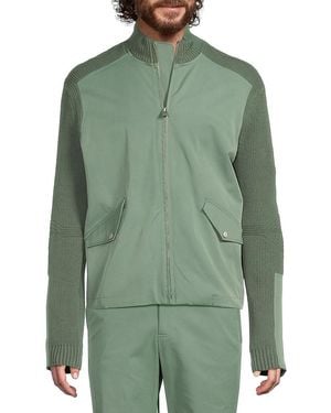 Jonathan Simkhai Tucker Mixed-Media Zip Jacket - Black