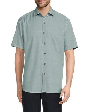 American Heritage Grid-Print Performance Shirt - Blue