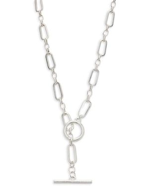 AREA STARS Rhodium-Plated Chain Link Toggle Necklace - White
