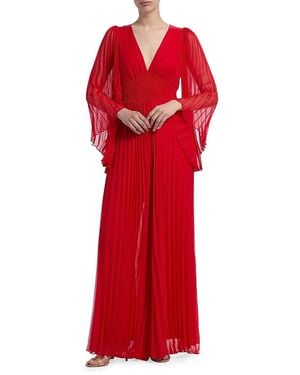 Alice + Olivia Bennet Pleated Jumpsuit - Red