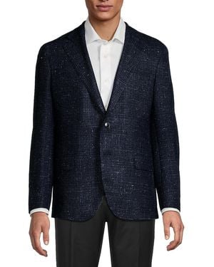 Lubiam Glitter Virgin Wool & Silk Modern-Fit Blazer - Blue