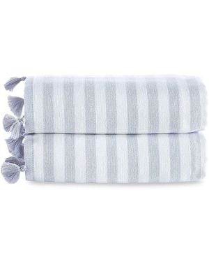 Brooks Brothers 2-piece Turkish Cotton Hand Towel Set - Blue