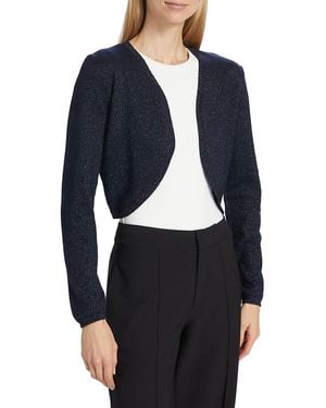 Saks Fifth Avenue Wool-Blend Metallic Bolero Sweater - Blue