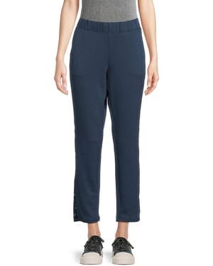 Andrew Marc Scuba Knit Cropped Trousers - Blue