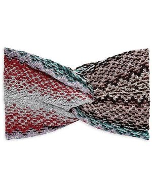 Missoni Chevron Twist-Front Knit Headband - Red