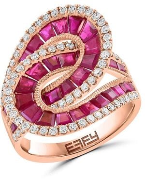 Effy 14K Rose, Ruby & Diamond Ring - Pink