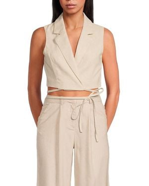 Vero Moda Notch Lapel Cropped Vest - White