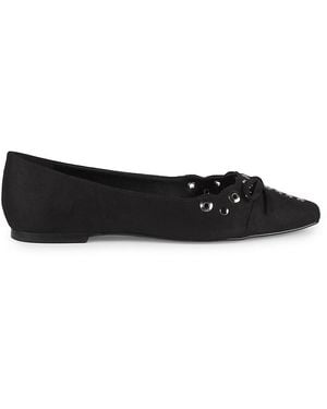 Saks Fifth Avenue Shirley Eyelet Ballet Flats - Black