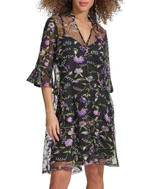 Kensie Floral Mini Dress - Black