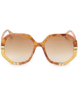 Chloé 55Mm Geometric Sunglasses - Natural