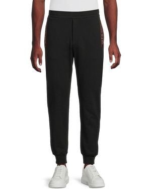 McQueen Logo Tape Cotton Sweatpants - Black