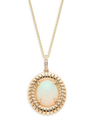Effy 14K, Ethiopian Opal & Diamond Pendant Necklace - Metallic