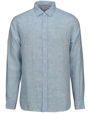 Swims Amalfi End-on-end Linen Long-sleeve Shirt - Blue
