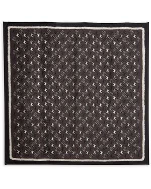 Jimmy Choo Silk Monogram Scarf - Black