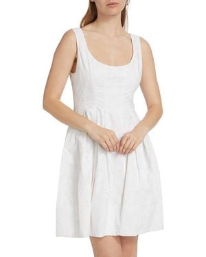 10 Crosby Derek Lam Jade Floral Cotton Scoopneck Minidress - White