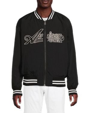 Avirex Logo Nylon Bomber Jacket - Black