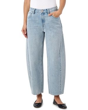 Seven7 Barrel-Leg High-Rise Jeans - Blue