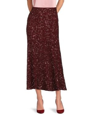 Alice + Olivia Sequined Flared Midi-Skirt