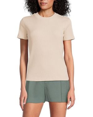 Vince Rib-knit Stretch Cotton Top - Green