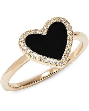 Effy 14K, & Diamond Heart Ring - Black