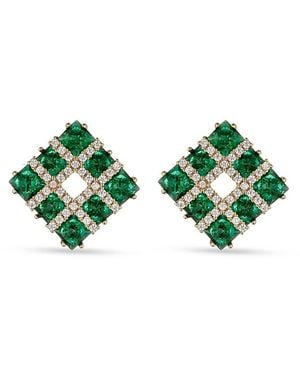 Eye Candy LA Luxe Abigail Goldtone & Cubic Zirconia Stud Earrings - Green