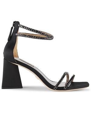 Badgley Mischka Lillie 75Mm Rhinestone-Embellished Sandals - White