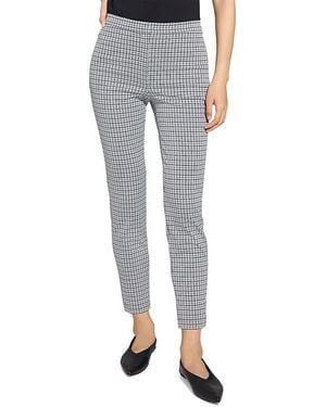 Theory Grid High-Rise Tapered Pants - Grey