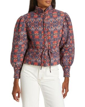 Ba&sh Terry Printed Drawstring Jacket - Red