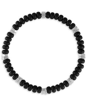 Esquire Sterling Silver & Black Onyx Beaded Bracelet