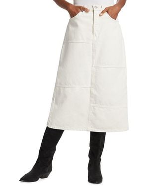 RE/DONE Mid-Rise Denim Midi-Skirt - Natural