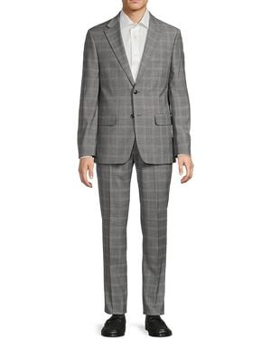 Tommy Hilfiger Modern-fot Plaid Wool Blend Modern-fit Suit - Grey