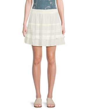 Vero Moda Pretty Tiered Cotton Miniskirt - White