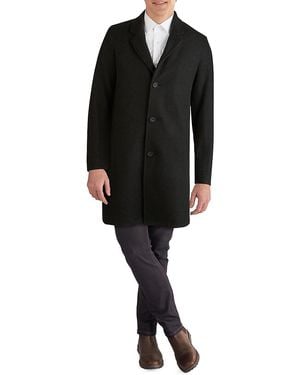 Cole Haan Stretch-wool Topcoat - Black