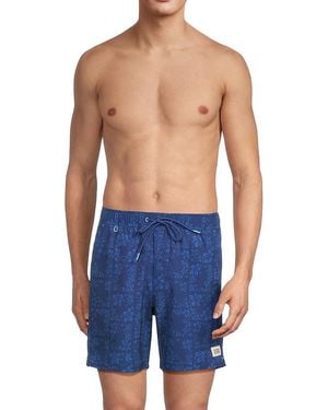 Scotch & Soda Floral Maze Swim Trunk - Blue