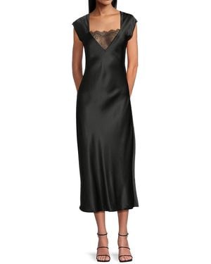 Cami NYC Remy Lace Silk Midi-Dress - Black