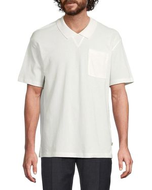 Scotch & Soda Chest Pocket Garment-Dye Cotton Polo Shirt - White
